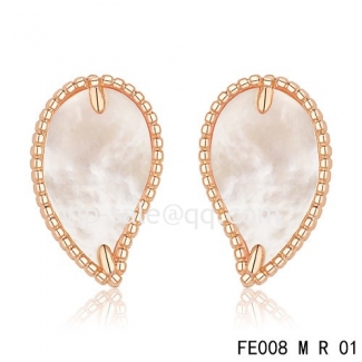 Fake Van Cleef & Arpels Sweet Alhambra Leaf Pink Earrings,White Mother-Of-Pearl